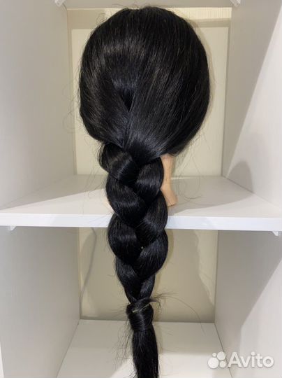 Манекен голова для причесок натуральные волосы