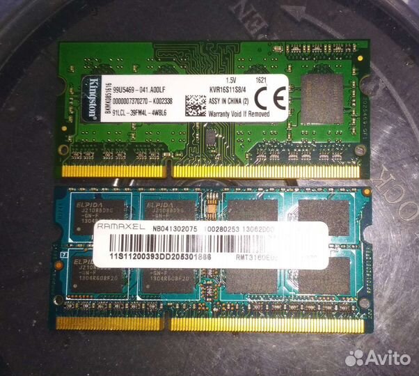 Планки оперативной памяти sodimm DDR-3 4GB
