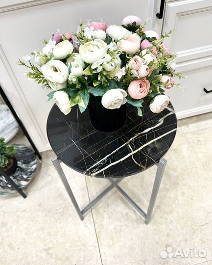 Стол журнальный мрамор лофт