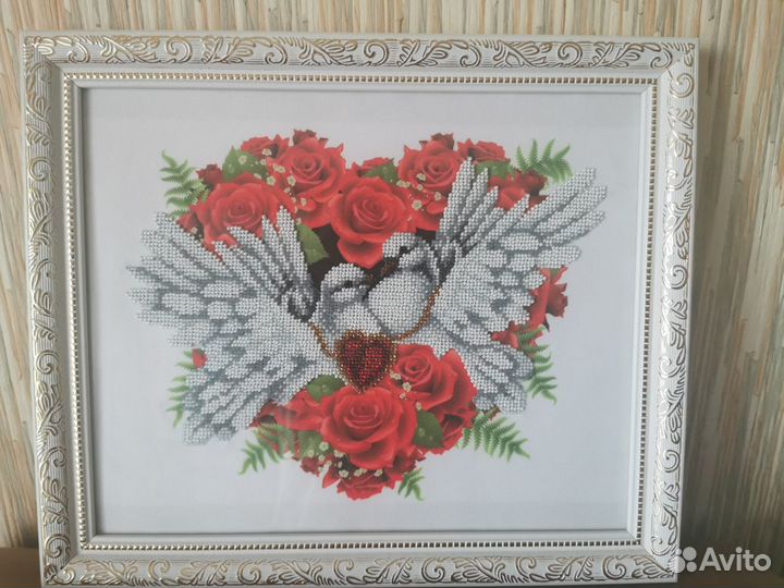 Влюбленные голуби. готовая работа