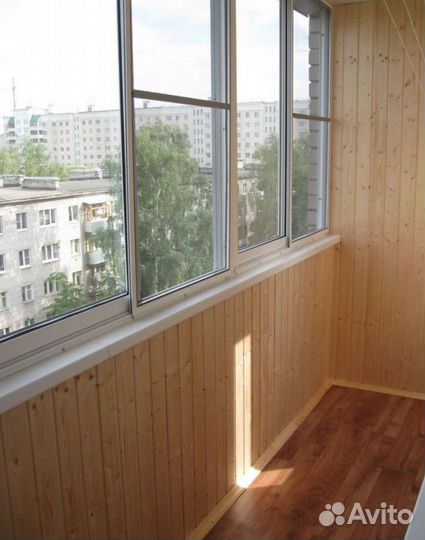 Отделка балконов деревянной вагонкой