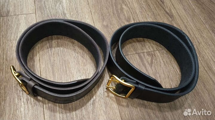 Двойной Офицерский ремень из натуральной кожи