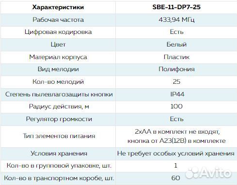 Звонок дверной беспроводной, регулировка громкости