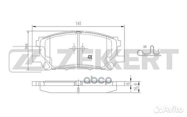 Колодки торм. диск. передн. Lexus RX 300 330 (X