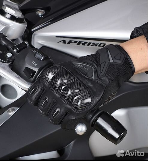 Мотоперчатки комбинированные кожа/текстиль