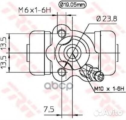 Цилиндр тормозной колесный L TRW BWD 267 BWD267