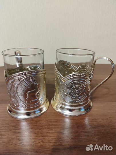 Подстаканник со стаканом, стопки, фужеры СССР