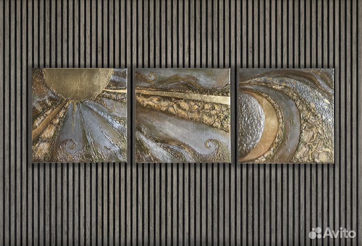 Триптих, абстракция, интерьерные картины