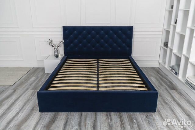 Кровать 160х200 Барокко синий