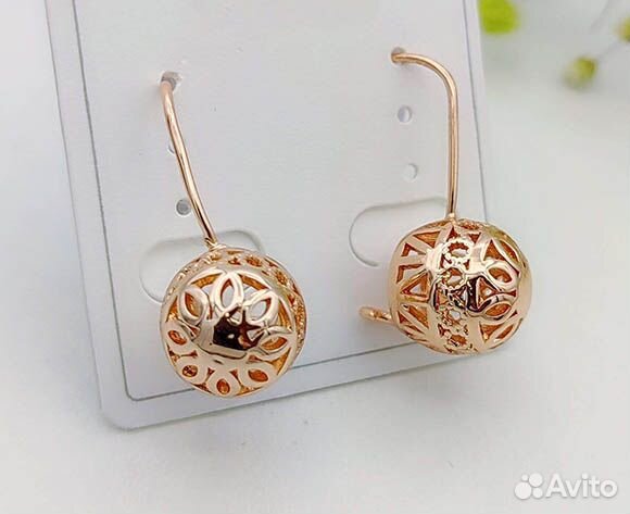 Серьги позолоченные