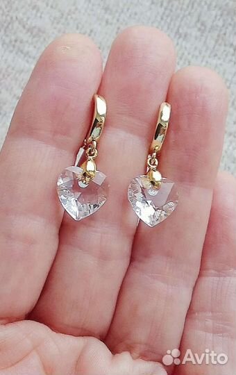 Swarovski сердце серьги комплект