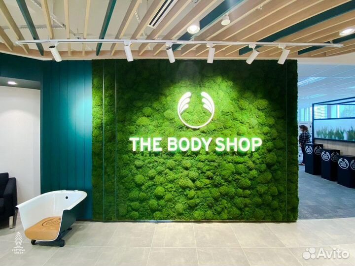 Логотип из мха ярко-зеленый