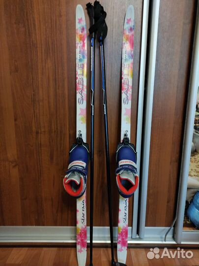 Лыжи беговые детские 120см. с ботинками