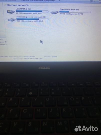 Нетбук asus. 10,1’’. 4 ядра. 500gb HDD