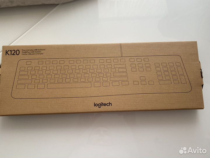 Клавиатура проводная Logitech K120, черная, новая