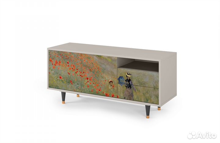 Тв-тумба T7 - Сатин - The Poppy Field near Argente