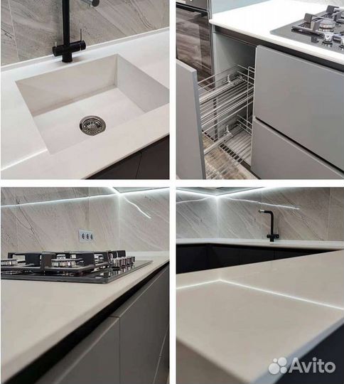 Столешница на кухню из кварцевого камня на заказ