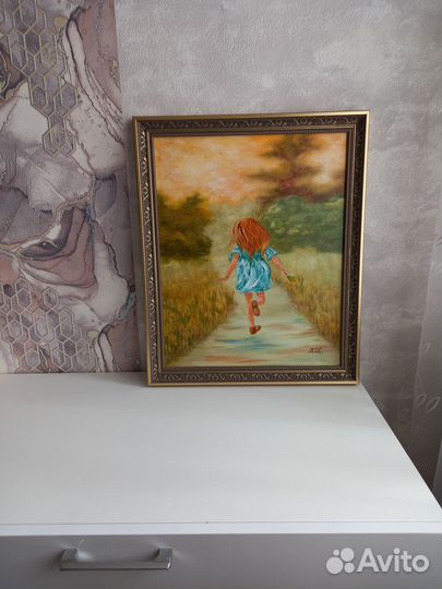 Картина маслом на холсте. 40х 50. Бегущая вдаль