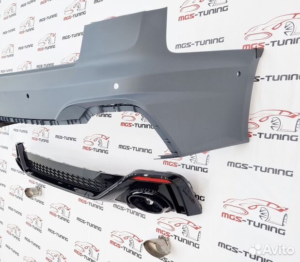 Задний бампер+диффузор Audi A4 RS4 В9 2019-н.в
