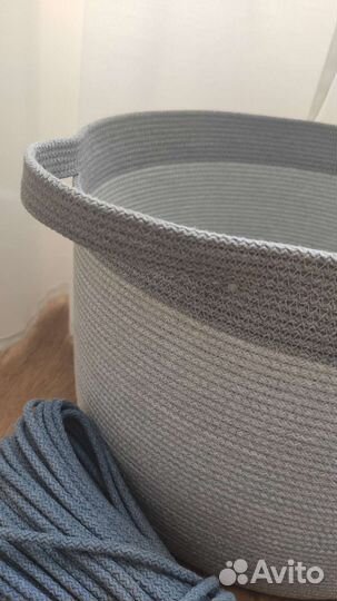 Корзина из хлопкового шнура Бельевая