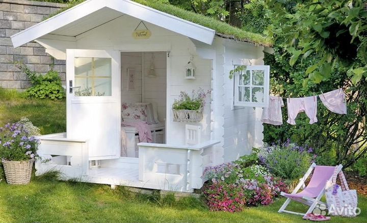 Детский игровой домик из дерева