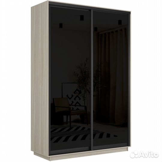 Шкаф-купе 2-дверный шкаф Оптим Двери Стекло Черное