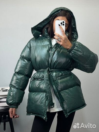 Куртка пуховик с поясом женский 4 цвета