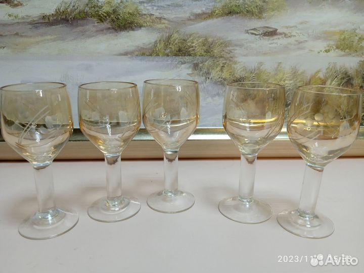 Фужеры рюмки Цветное Стекло СССР