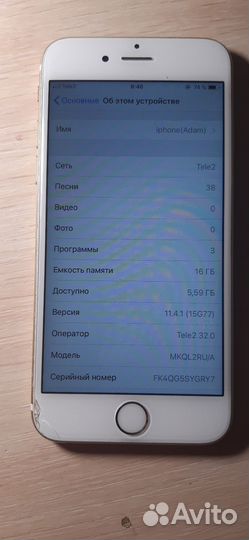 iPhone 6S, 16 ГБ