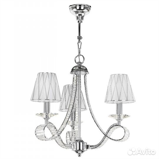 Люстра подвесная металл и пластик в спальню