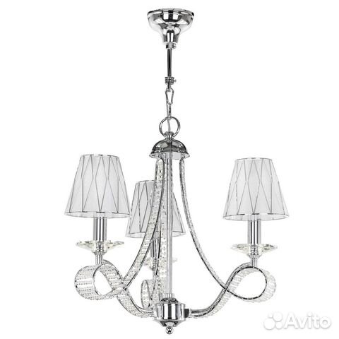 Люстра подвесная металл и пластик в спальню