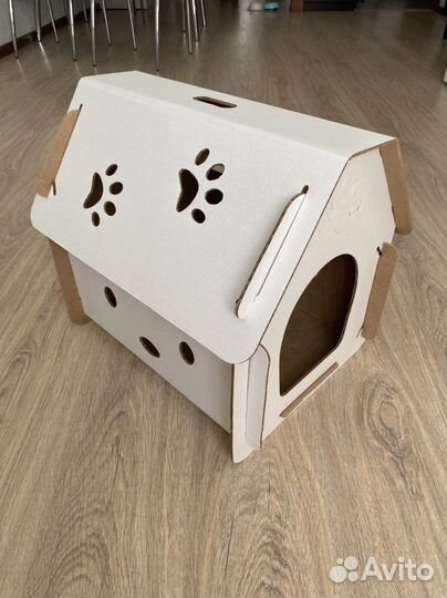 Домик когтеточка картонный для кошки