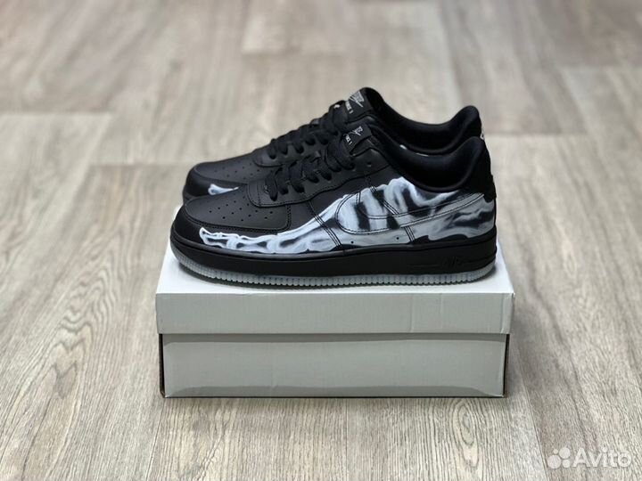 Кроссовки Nike Air Force 1 Skeleton Black (36-45)