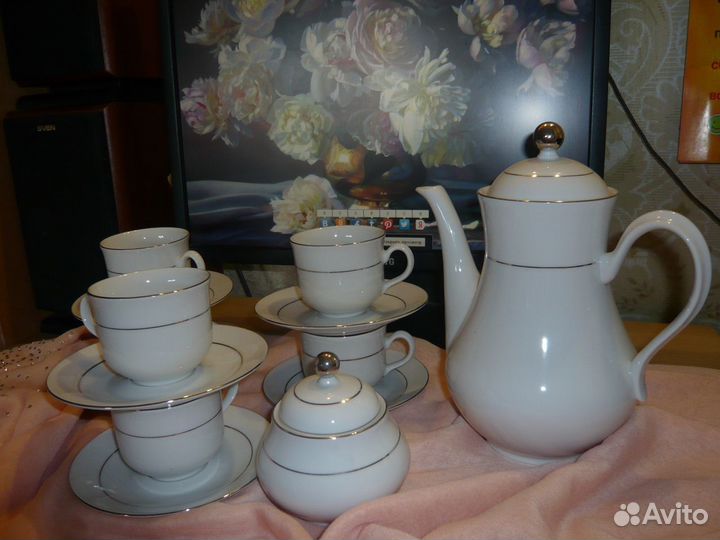 Чешский фарфоровый кофейный сервиз