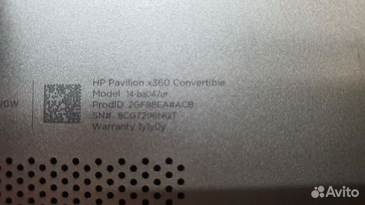 Ноутбук HP pavilion x360 14-ba047ur