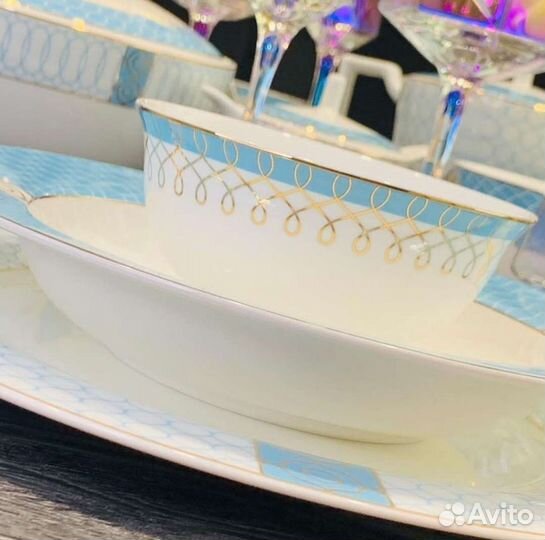 Чайный, столовый сервиз костяной фарфор