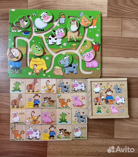 Деревянные игрушки ферма