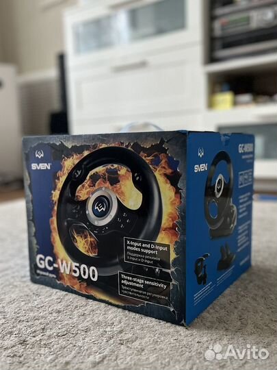 Руль игровой sven GC-W500 педали, вибро