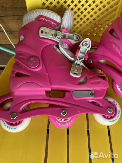 Роликовые коньки детские раздвижные и шлем