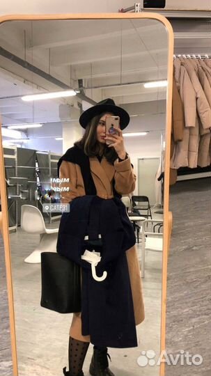 Пальто gate31 бежевое / синие