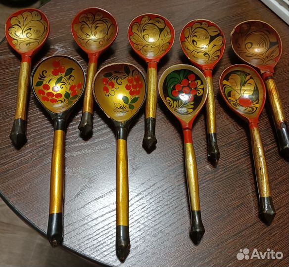 Деревянные ложки хохлома СССР