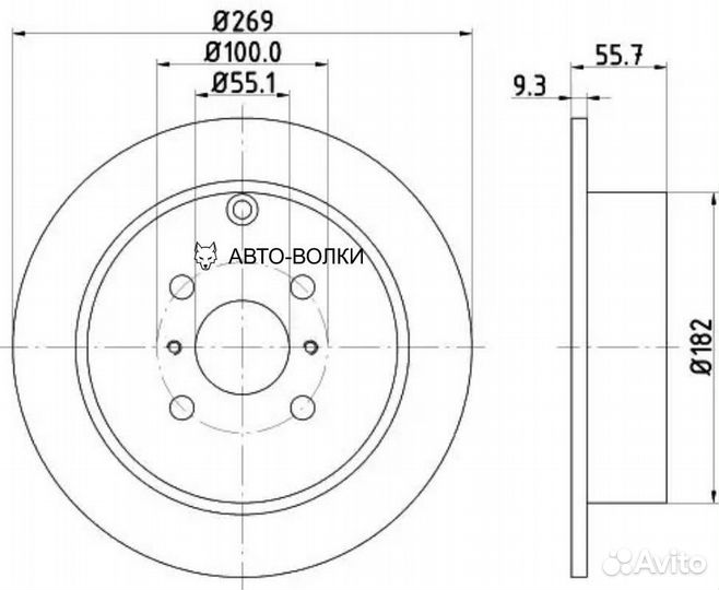 Mintex MDC1655 Диск тормозной задний