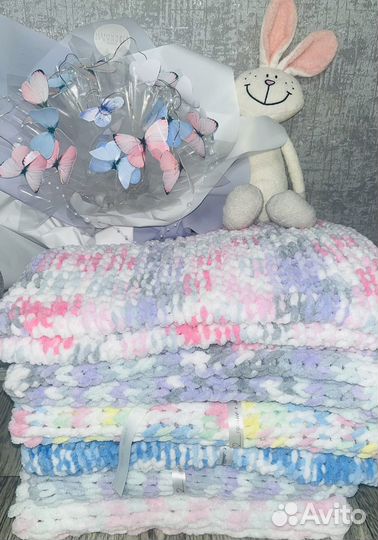 Плед детский вязаный ручная работа