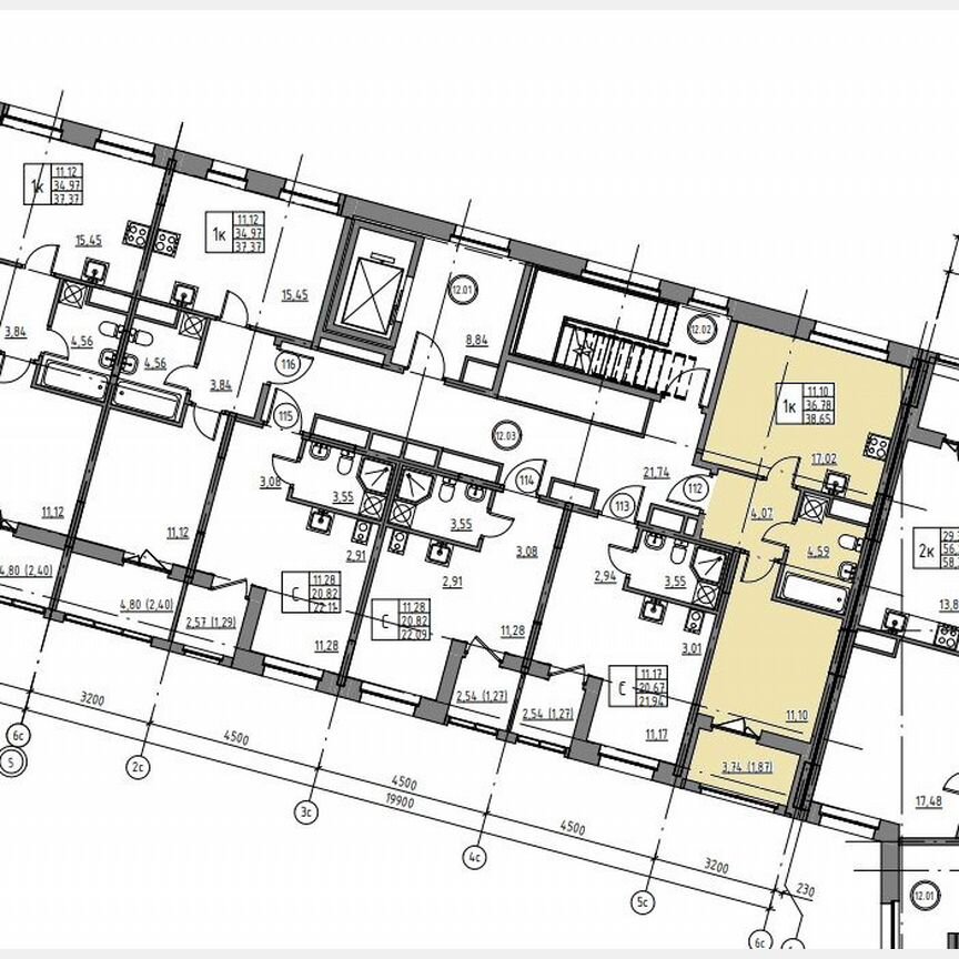 1-к. квартира, 38,7 м², 12/12 эт.
