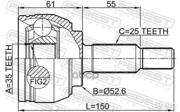 Шрус внешний перед прав/лев 2410dustawd Febest