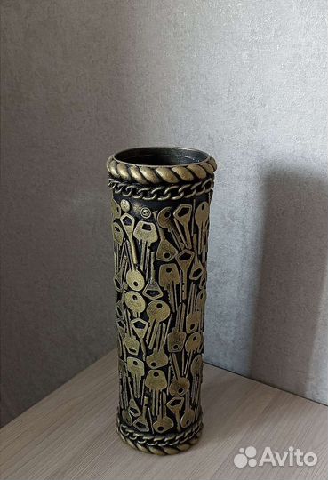 Ваза для сухоцветов жестяная 34 см ручная работа
