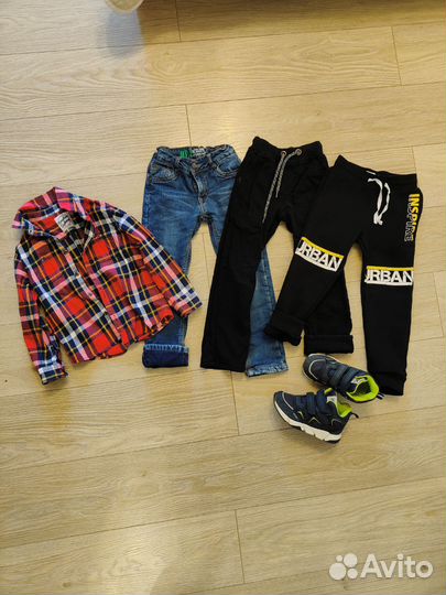 Джинсы утеплённые кофта 110-116