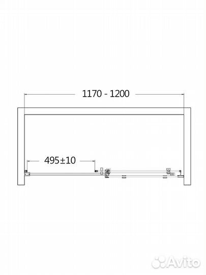 Душевая дверь в нишу aquame 1200x1950 хром AQM4803-12