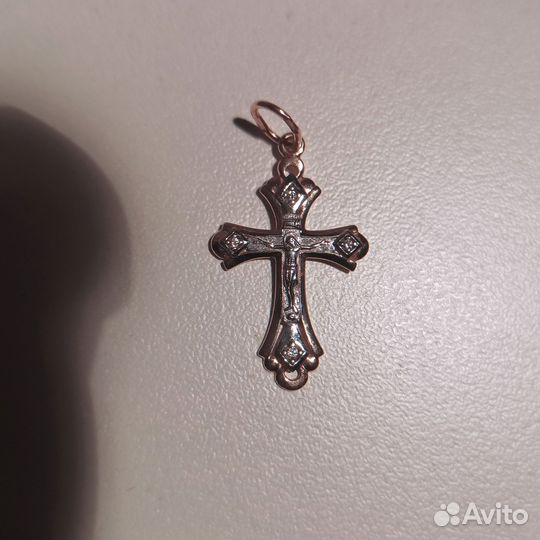 Крестик Sokolov золото 585 пробы с фианитами