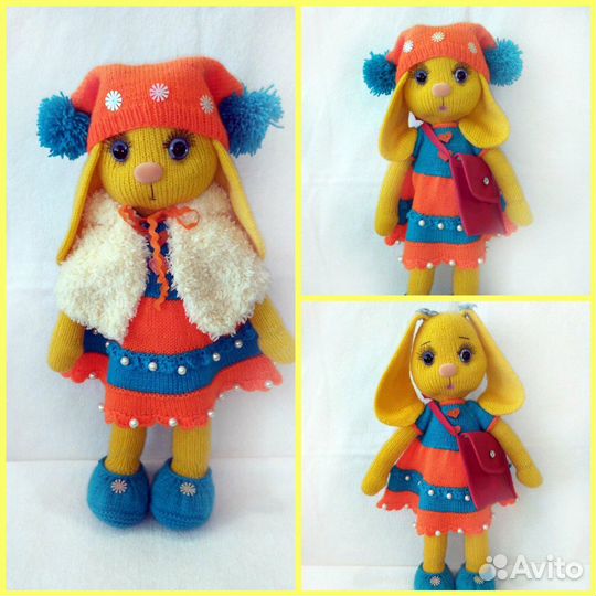 Вязаная зайка Сильвия